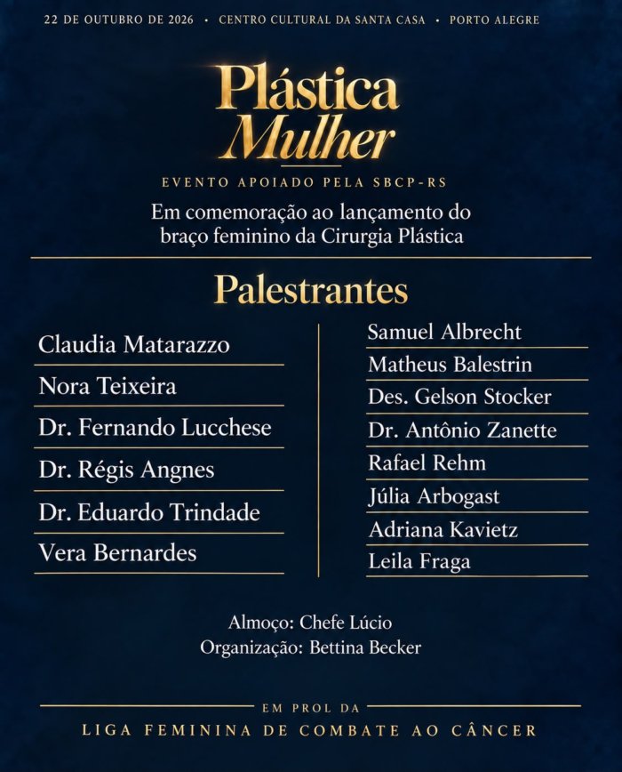 Evento Plástica Mulher em Porto Alegre - palestrantes